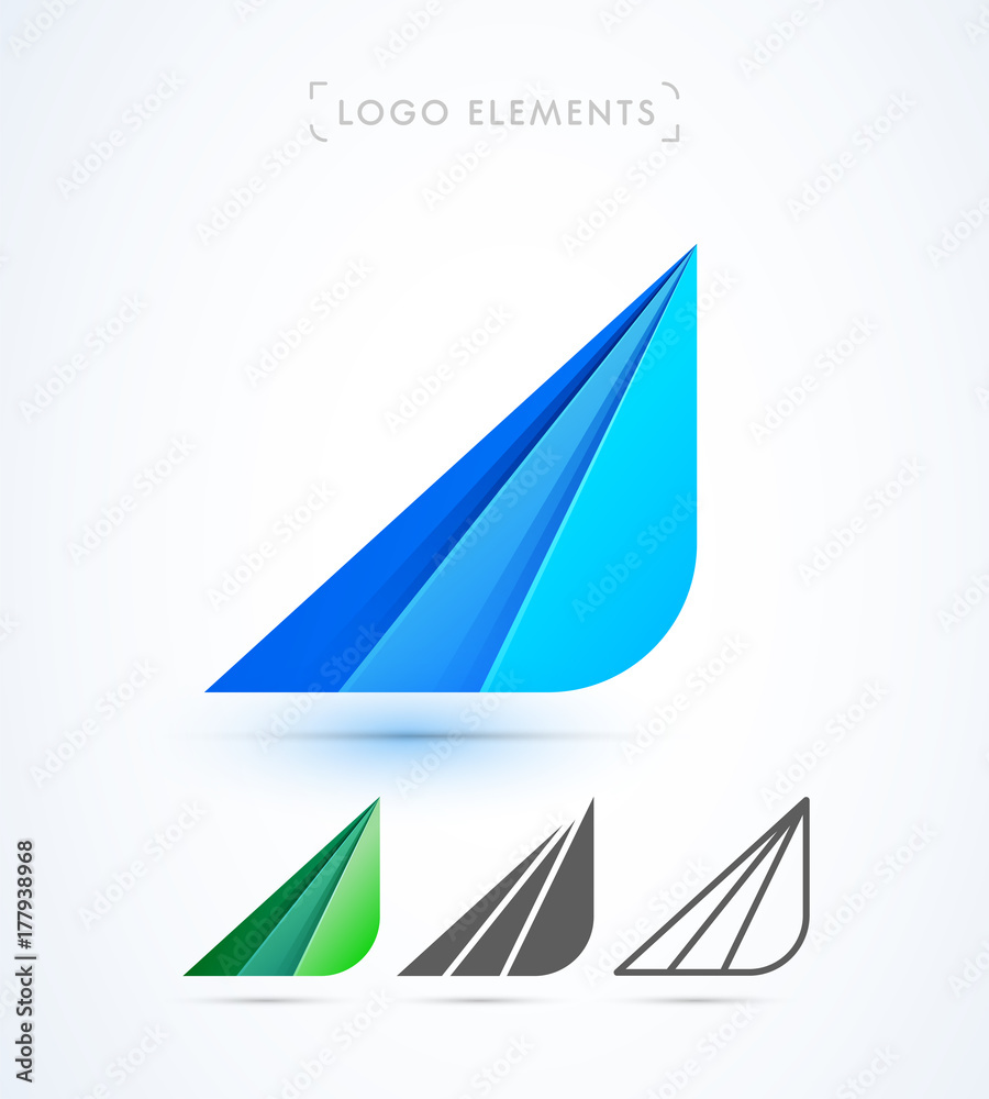 Wing logo template. Vector abstract material design icon collection. Wing logo template. Vector abstract material design icon collection.