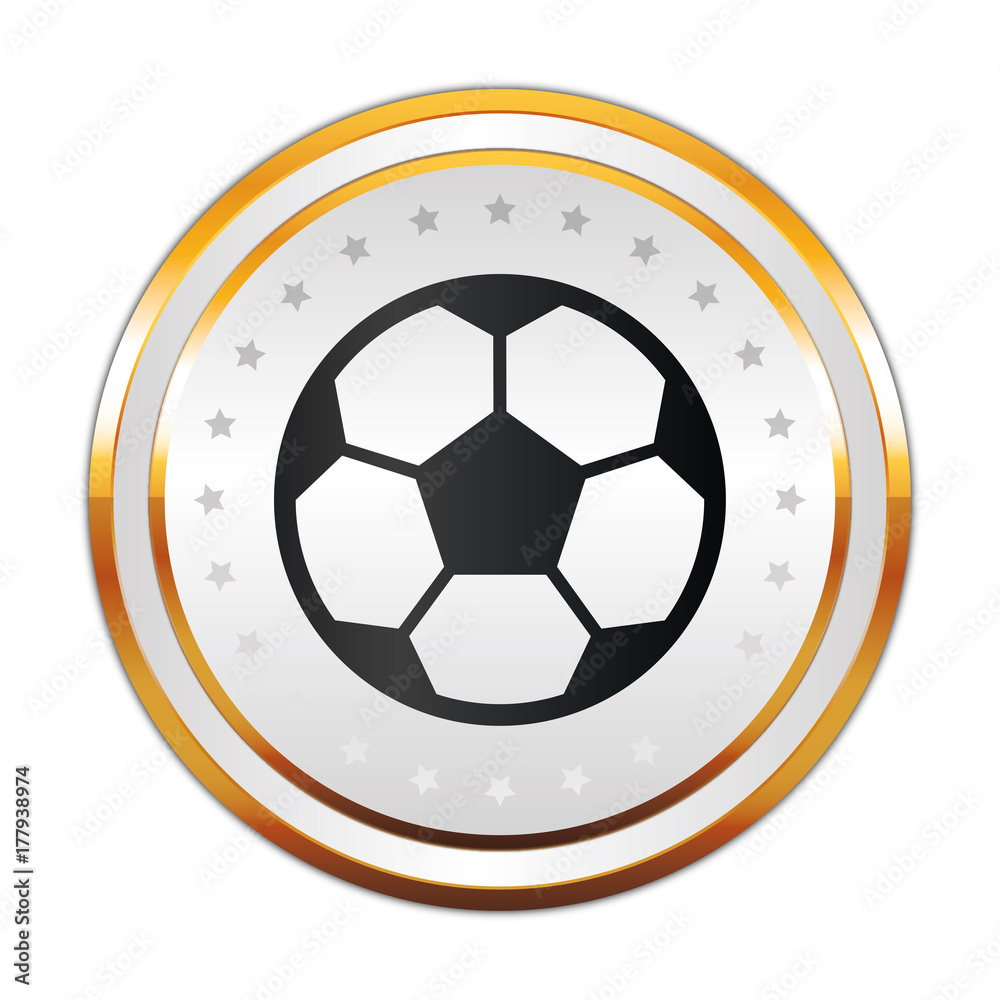 Luxus Button weiß - Fußball