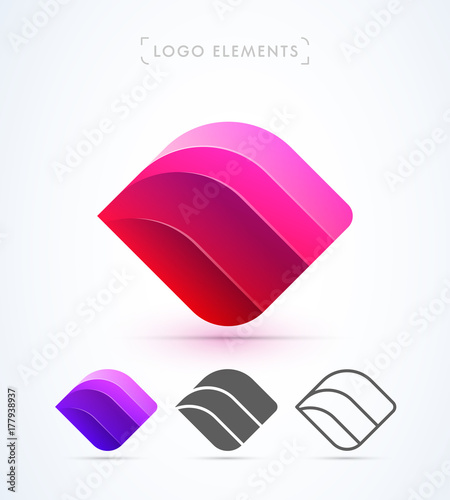 Vector abstract logo template. Material design style. App icon