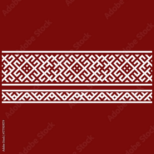 Traditional embroidery. Vector illustration of ethnic seamless ornamental geometric patterns for your design