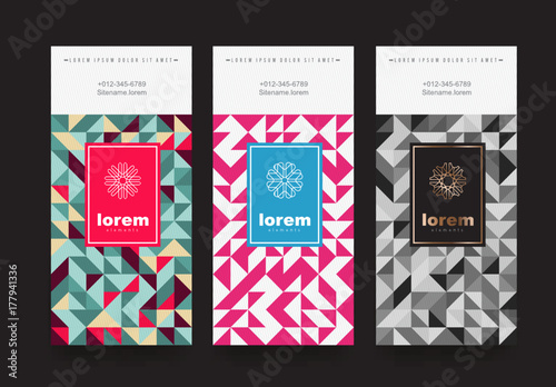 Vector set packaging templates with different texture for luxury products.logo design with trendy linear style.vector illustration