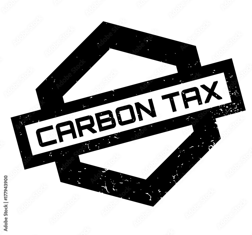 Obraz premium Carbon Tax rubber stamp. Grunge design with dust scratches. Effects can be easily removed for a clean, crisp look. Color is easily changed.