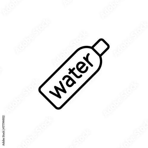 thin line sports water bottle icon on white