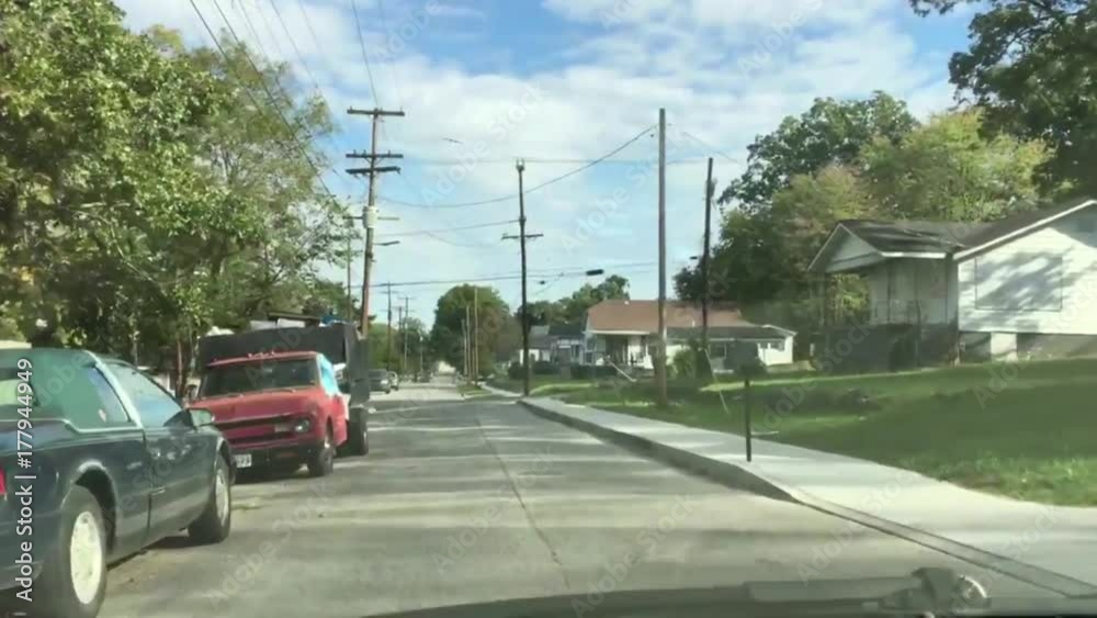 Driving through lower income neighborhood in Chattanooga Tennessee Driving through lower income neighborhood in Chattanooga Tennessee