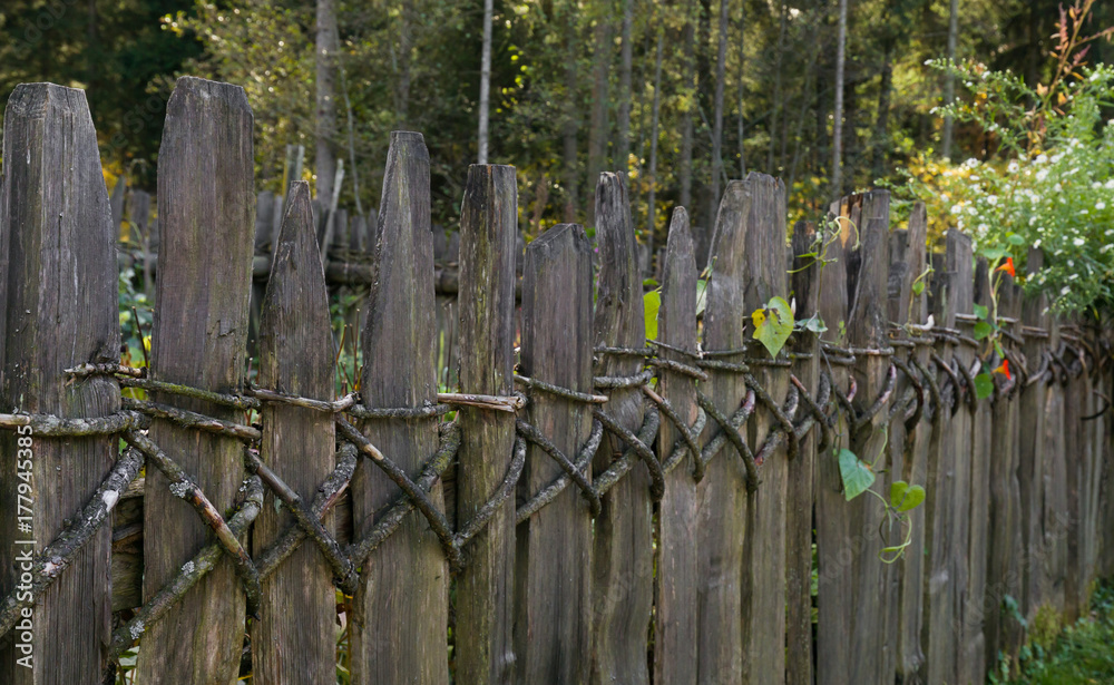 Old wooven fence in bavaria, no nails used.