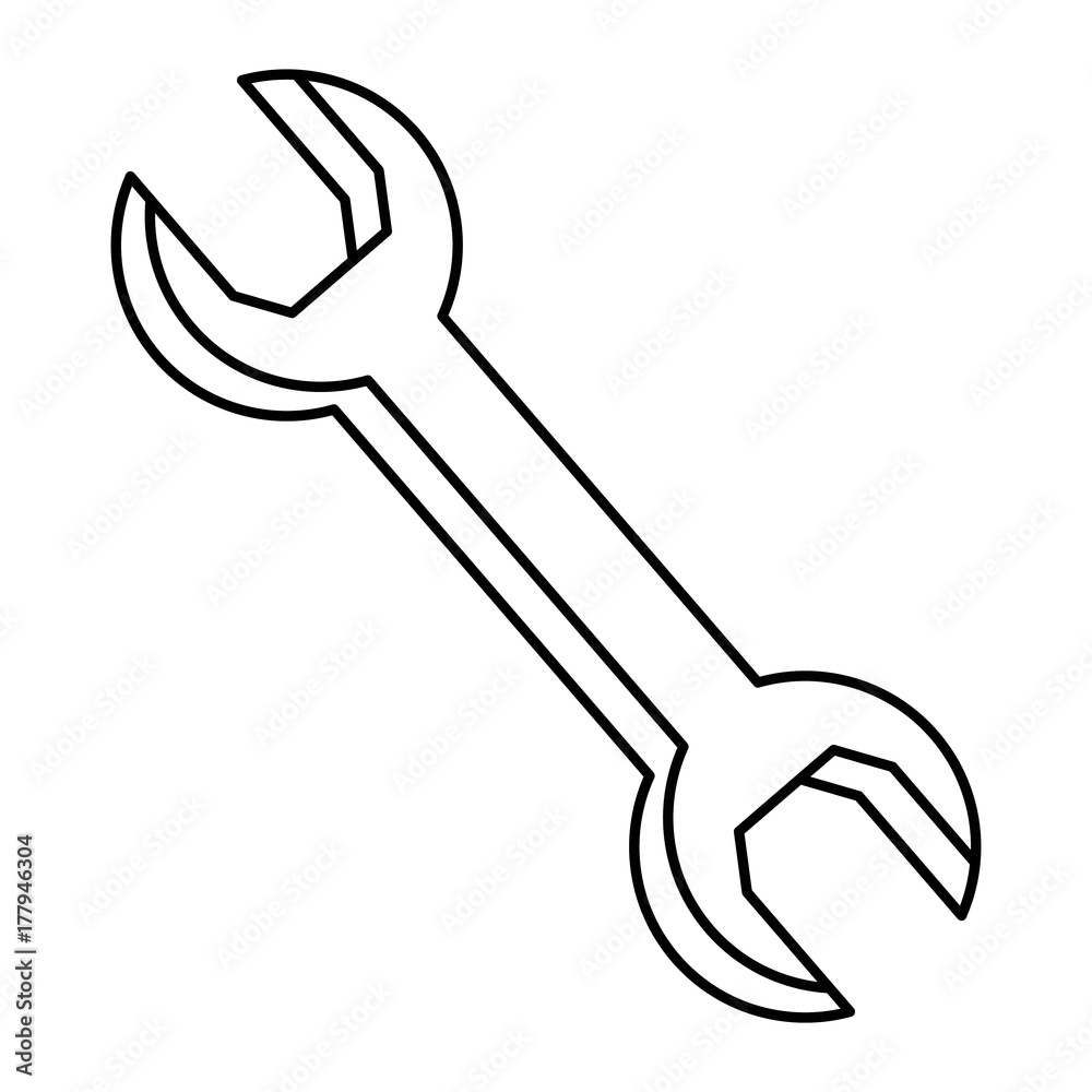 wrench key isolated icon