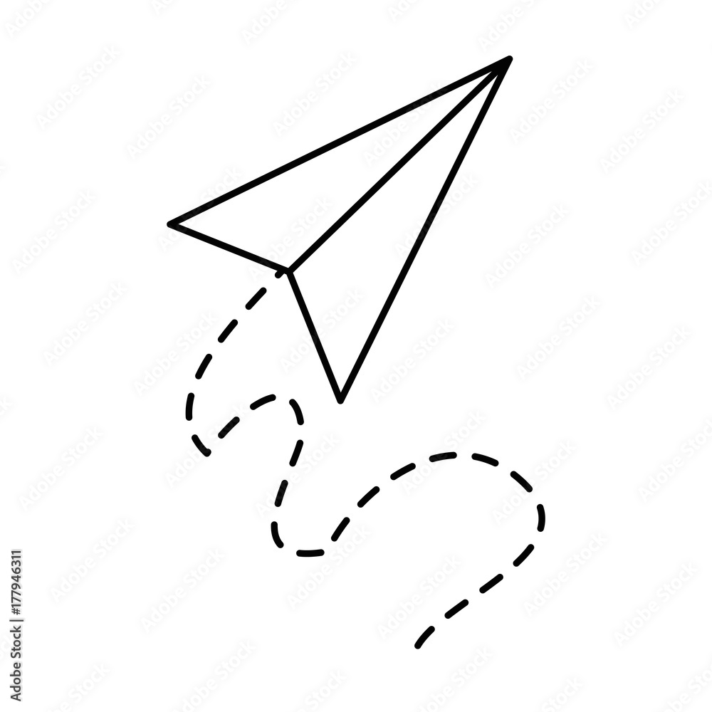airplane paper flying icon