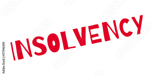 Insolvency rubber stamp. Grunge design with dust scratches. Effects can be easily removed for a clean, crisp look. Color is easily changed.