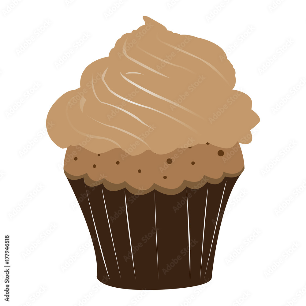 Isolated cupcake icon on a white background, vector illustration Isolated cupcake icon on a white background, vector illustration