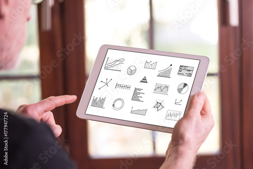 Graphical analysis concept on a tablet