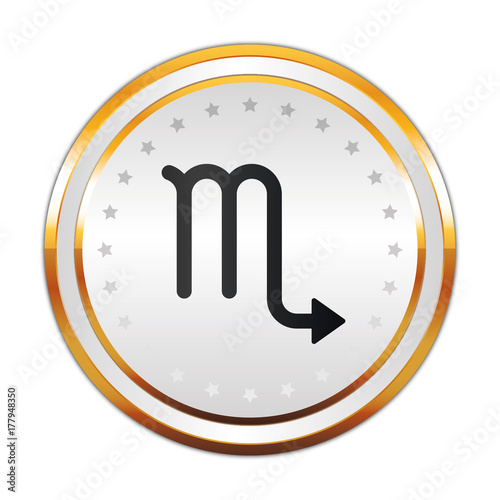 Luxus Button weiß - Sternzeichen - Skorpion