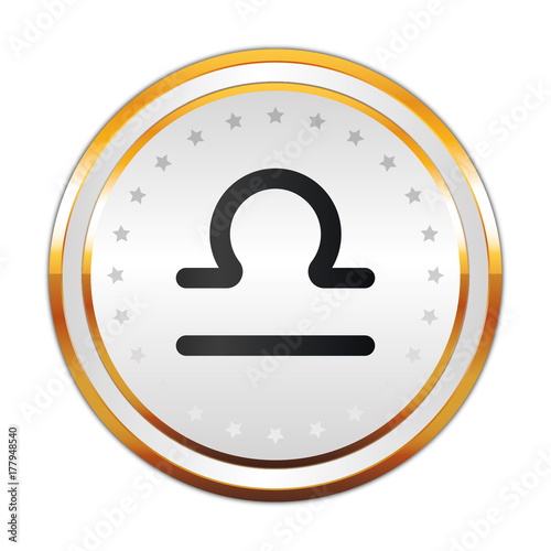 Luxus Button weiß - Sternzeichen - Waage