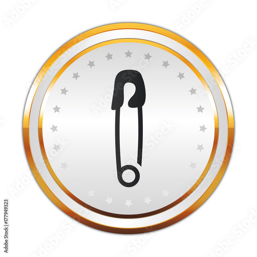 Luxus Button weiß - Sicherheitsnadel