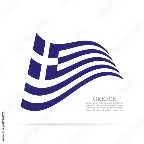 Greece national flag waving vector icon