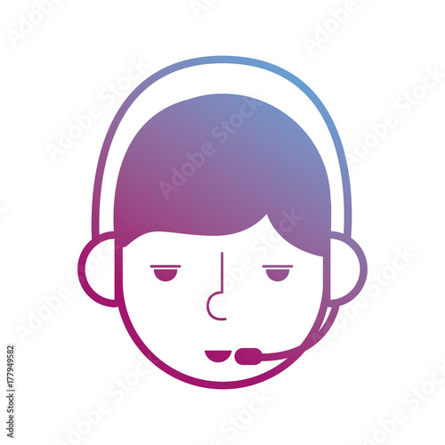 contour call center man head operator