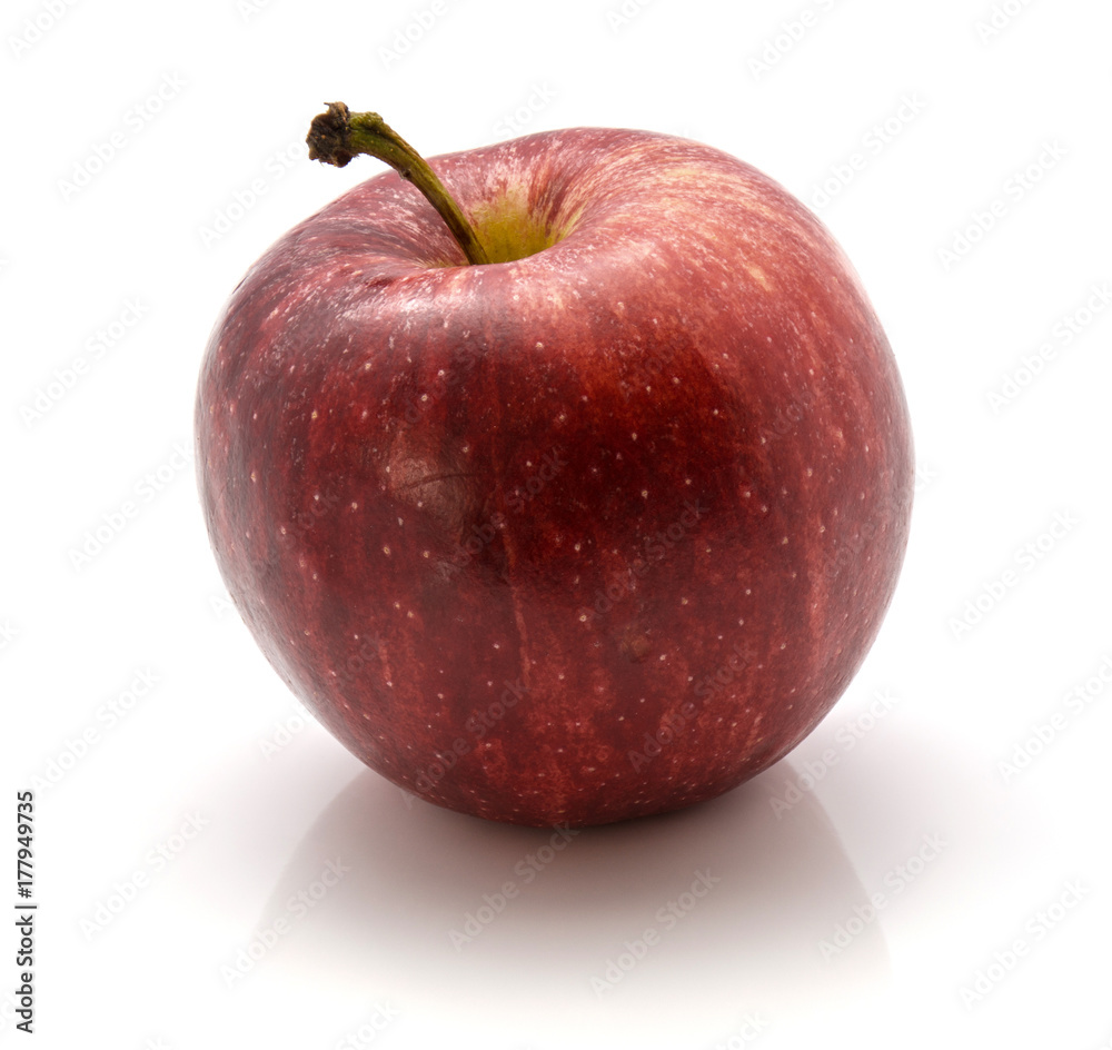 One raw Gala apple isolated on white background