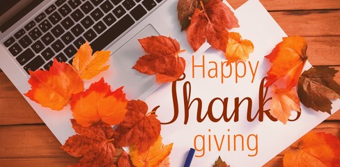 Composite image of thanksgiving greeting text