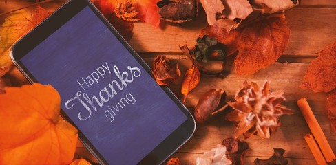 Composite image of thanksgiving greeting text