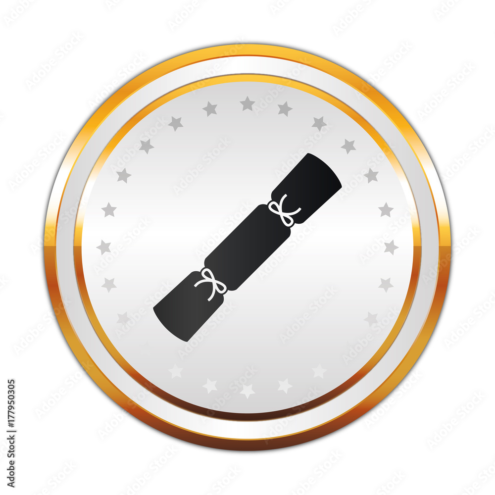 Luxus Button weiß - Christmas Cracker Luxus Button weiß - Christmas Cracker