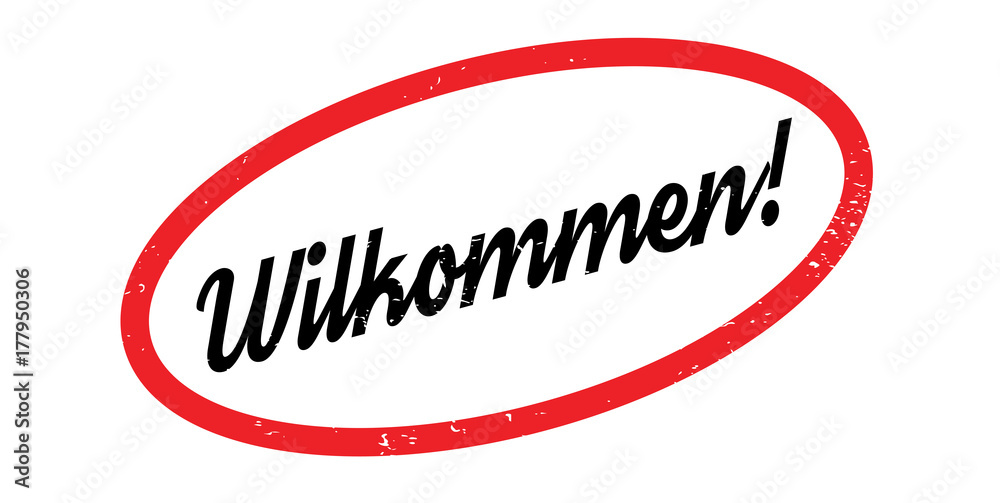 Wilkommen rubber stamp. Grunge design with dust scratches. Effects can be easily removed for a clean, crisp look. Color is easily changed. Wilkommen rubber stamp. Grunge design with dust scratches. Effects can be easily removed for a clean, crisp look. Color is easily changed.
