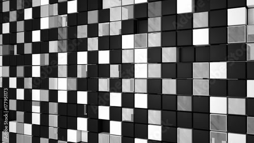 Wallpaper Mural abstract cube black and white  Torontodigital.ca