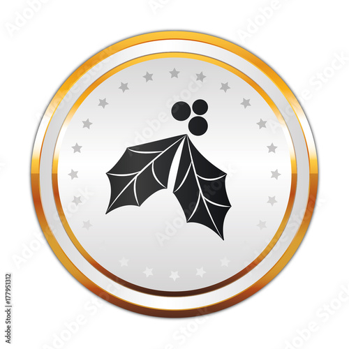 Luxus Button weiß - Stechpalme