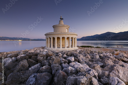 Morning at the Lighthouse of Saint Theodoroi near the town of Argostoli on Kefalonia island in Greece. 