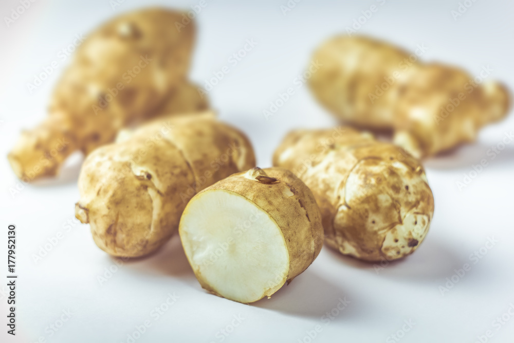 Fototapeta premium Jerusalem artichoke on a white background.