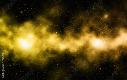 Gold Universe milky way space galaxy with stars and nebula.
