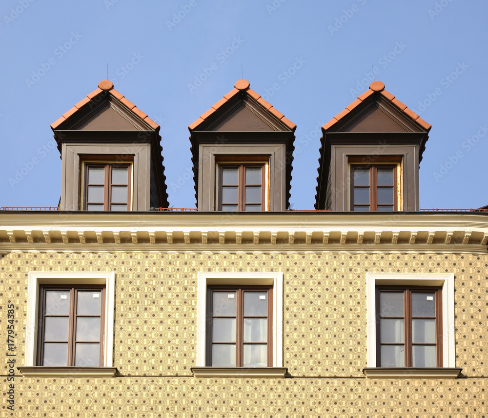Fragment of old building at Market square in Lublin. Poland
