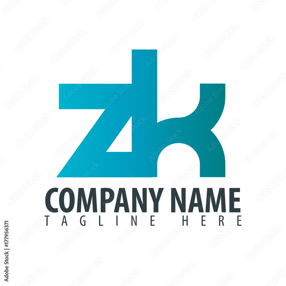 Initial Letter ZK Design Logo Initial Letter ZK Design Logo