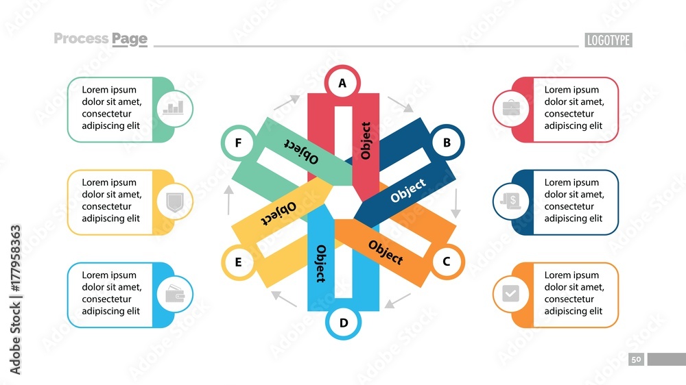 Cycled chart slide template design Stock Vector | Adobe Stock