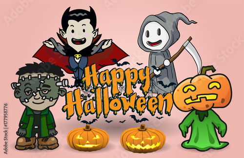 Halloween cartoon - Vector Illustration