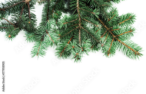 Background with christmas tree branches and space for text  for Christmas card  banner  flyer  wallpapers .