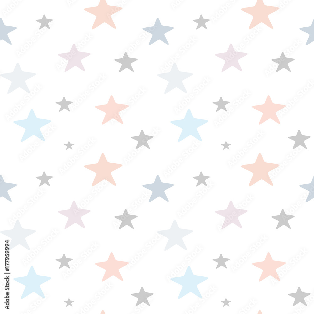 cute hand drawn pastel stars seamless vector pattern background illustration cute hand drawn pastel stars seamless vector pattern background illustration