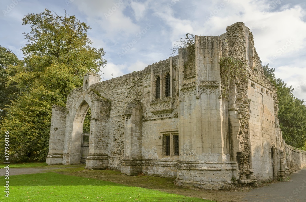 The gatehouse of Ramsey Abbey