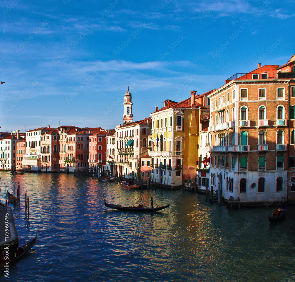 Canal Grande near Rialto bridge, Venice Italy