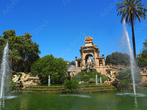 View of the fountain in Parc de la Ciutadella, in Barcelona, Spain