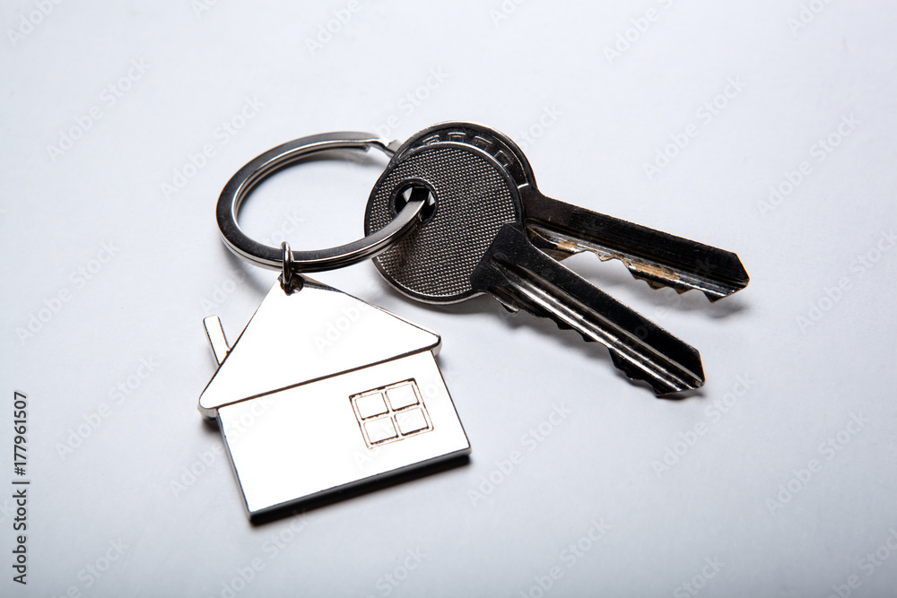 keys from the apartment with a keychain in the form of a house keys from the apartment with a keychain in the form of a house