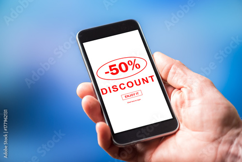 Discount concept on a smartphone