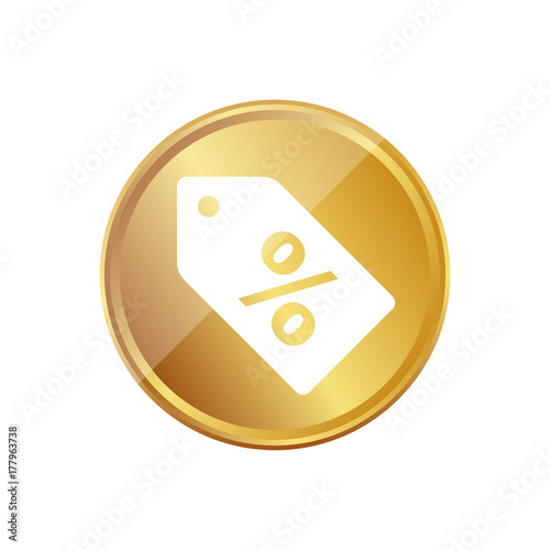 Gold Münze - Rabatt Etickett