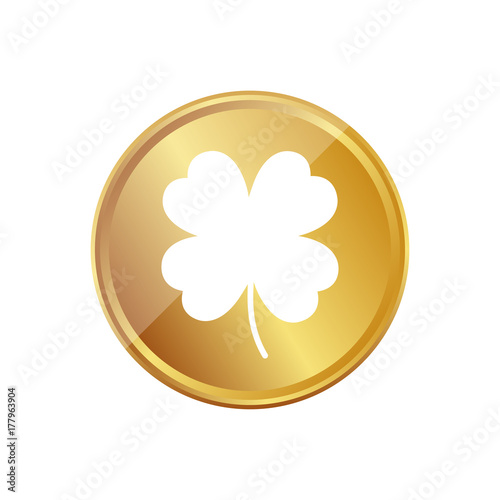 Gold Münze - Kleeblatt