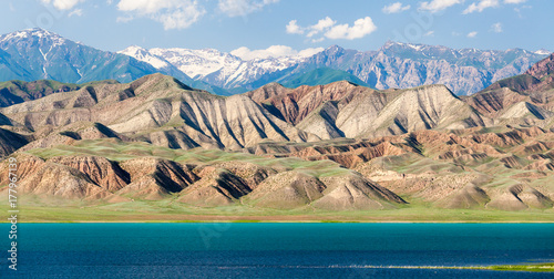 Nice Toktogul lake in Tien Shan range photo