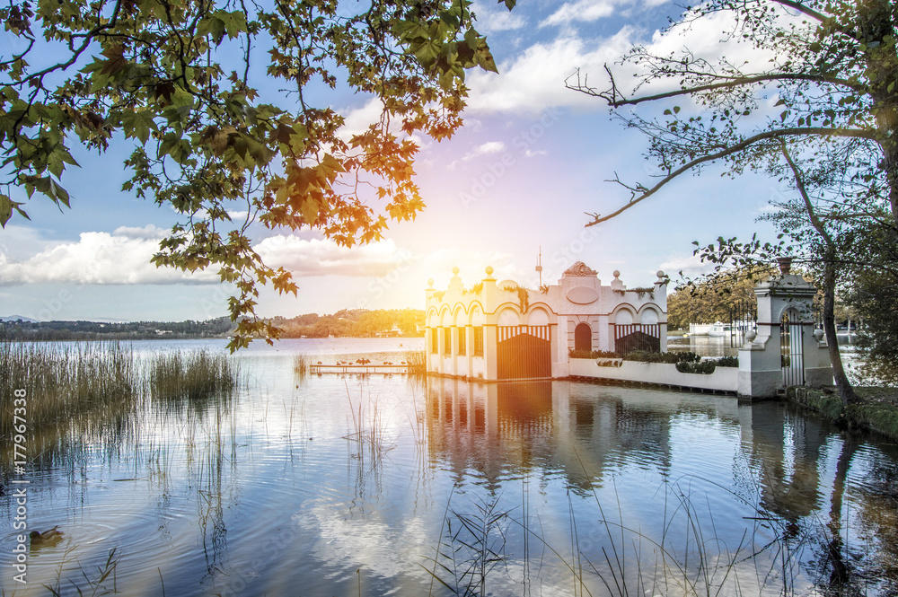 The lake of Banyoles in the province of Girona
