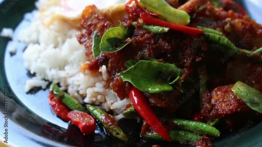 stir fried pork with chili, Thai food
