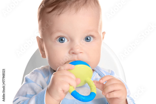 Cute little baby with nibbl...