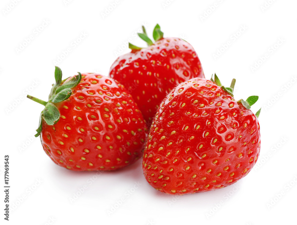 Fresh ripe strawberries, isolated on white Fresh ripe strawberries, isolated on white