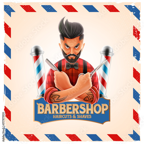 barber shop vintage graphic
