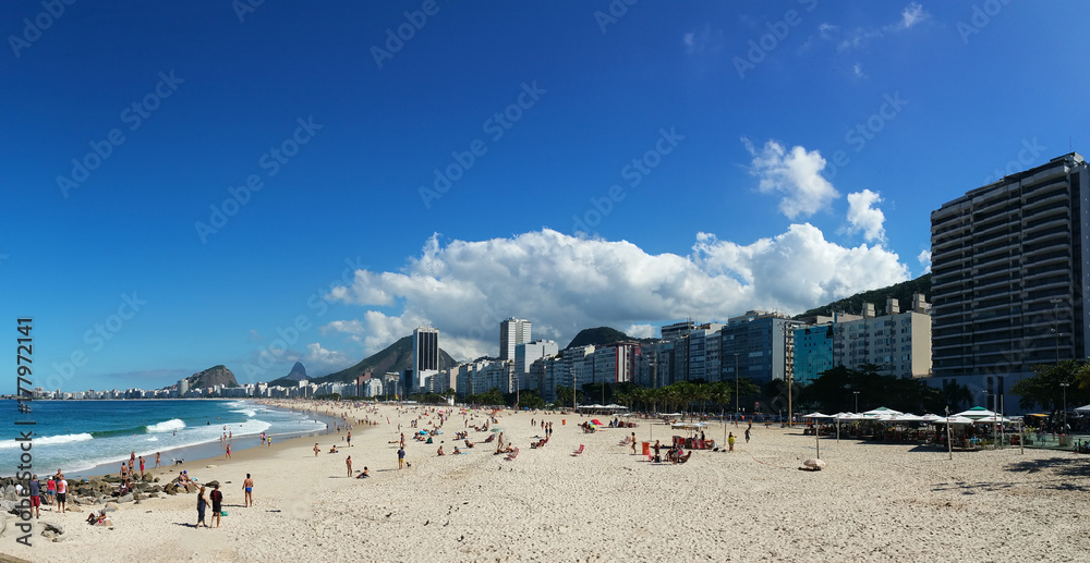 Panoramic photo of Copacabana Beach in Rio de Janeiro Brazil Panoramic photo of Copacabana Beach in Rio de Janeiro Brazil