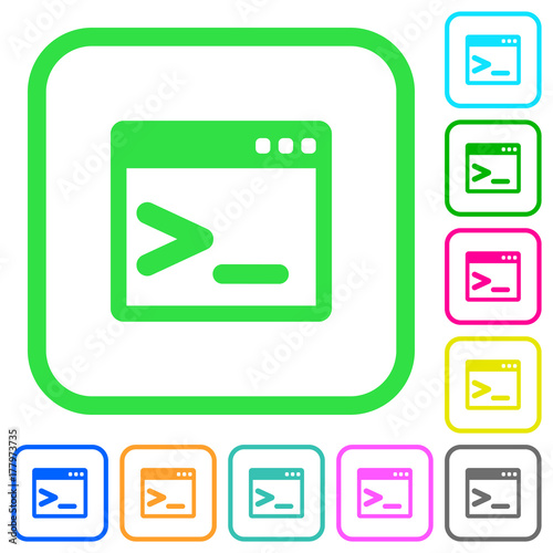 Command prompt vivid colored flat icons icons